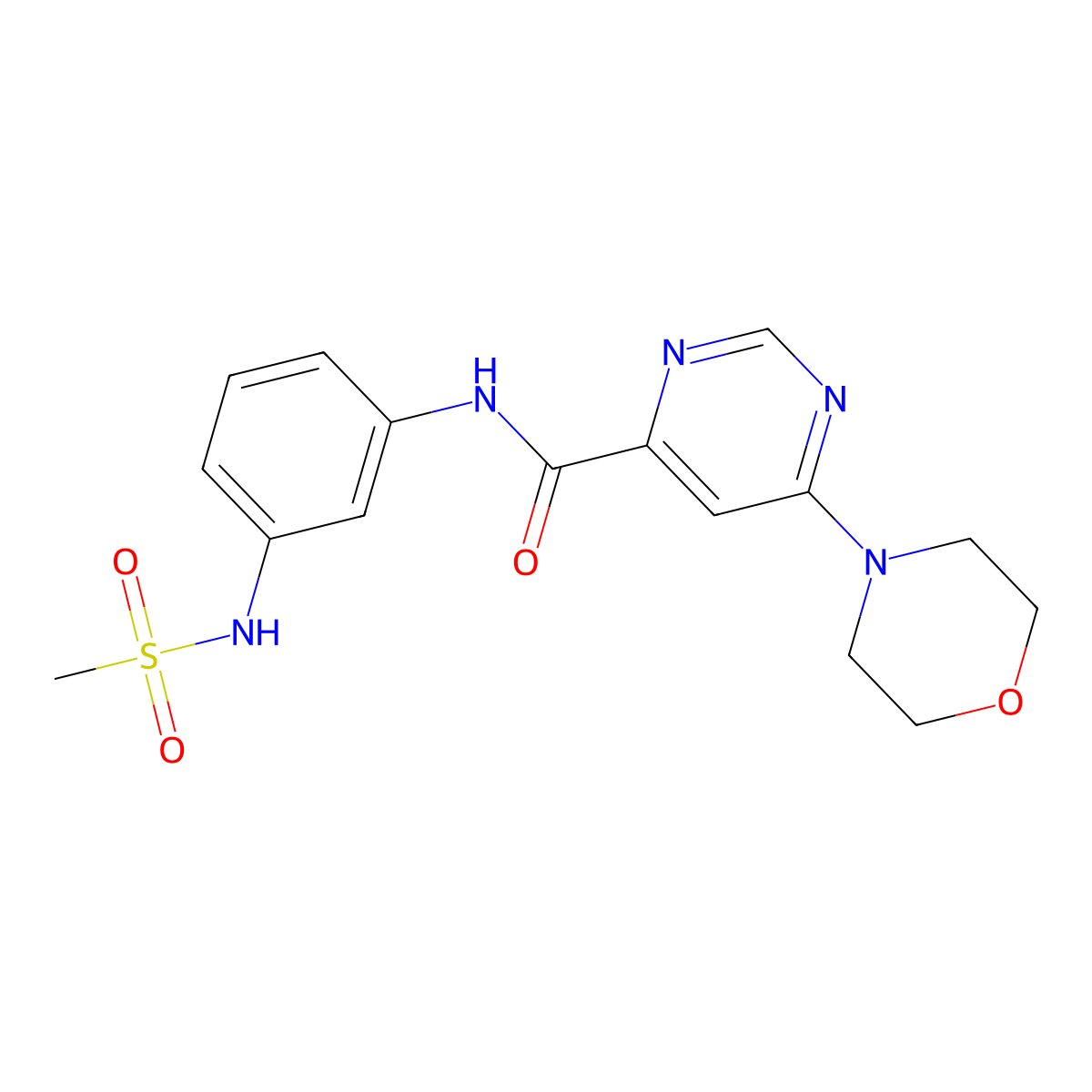 N-(3-methanesulfonamidophenyl)-6-(morpholin-4-yl)pyrimidine-4-carboxamide molecular structure, CAS 1903330-08-4