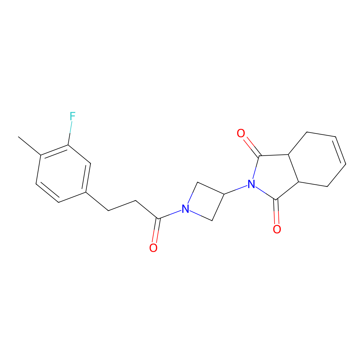 2-(1-(3-(3-fluoro-4-methylphenyl)propanoyl)azetidin-3-yl)-3a,4,7,7a-tetrahydro-1H-isoindole-1,3(2H)-dione molecular structure, CAS 1903330-67-5