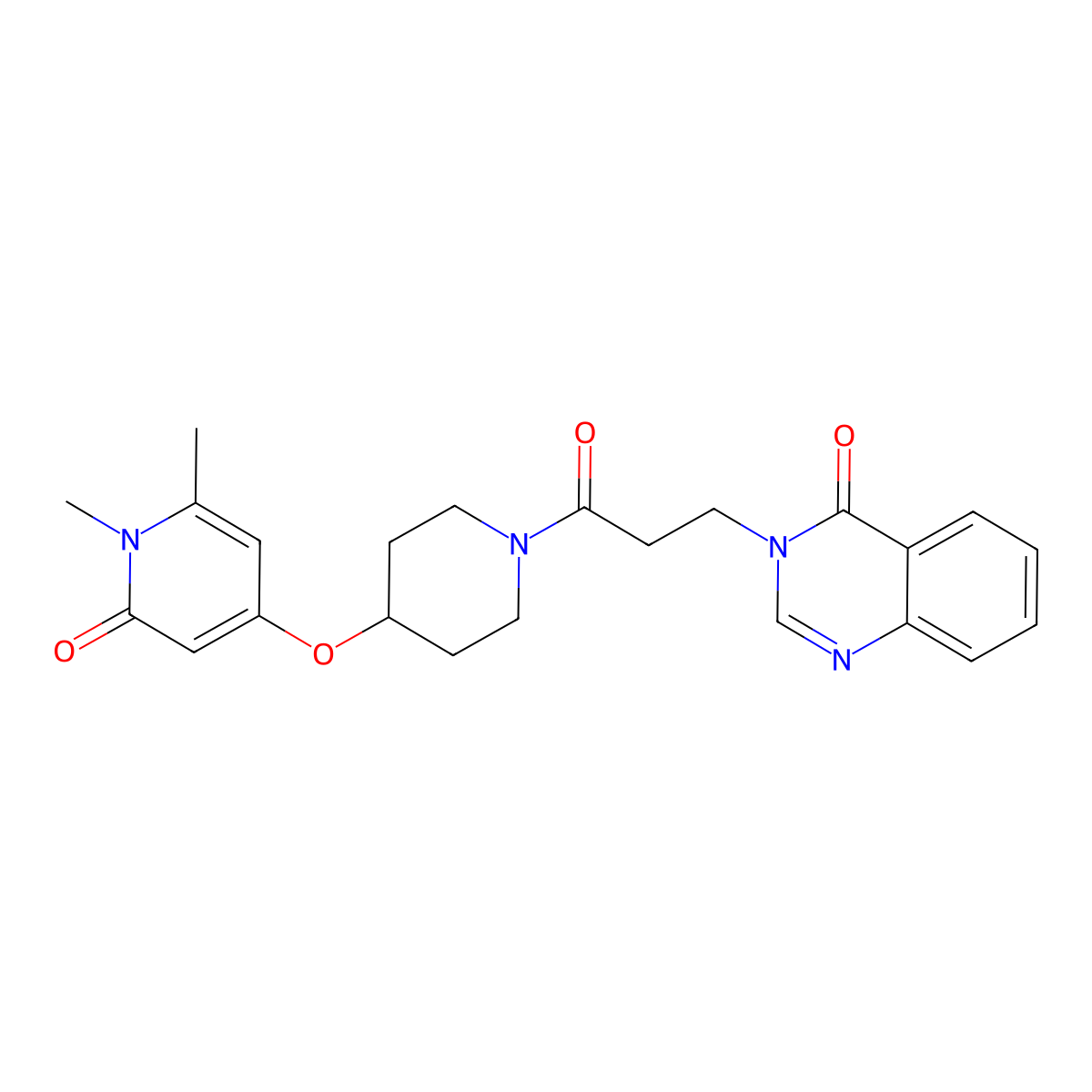 3-(3-(4-((1,6-dimethyl-2-oxo-1,2-dihydropyridin-4-yl)oxy)piperidin-1-yl)-3-oxopropyl)quinazolin-4(3H)-one molecular structure, CAS 1903330-75-5