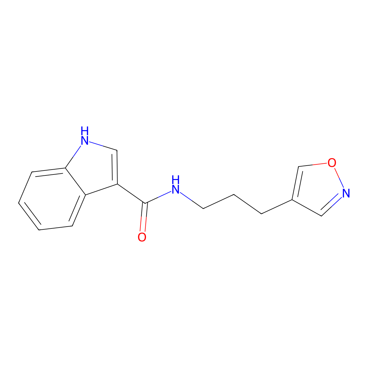 N-(3-(isoxazol-4-yl)propyl)-1H-indole-3-carboxamide molecular structure, CAS 1903332-92-2