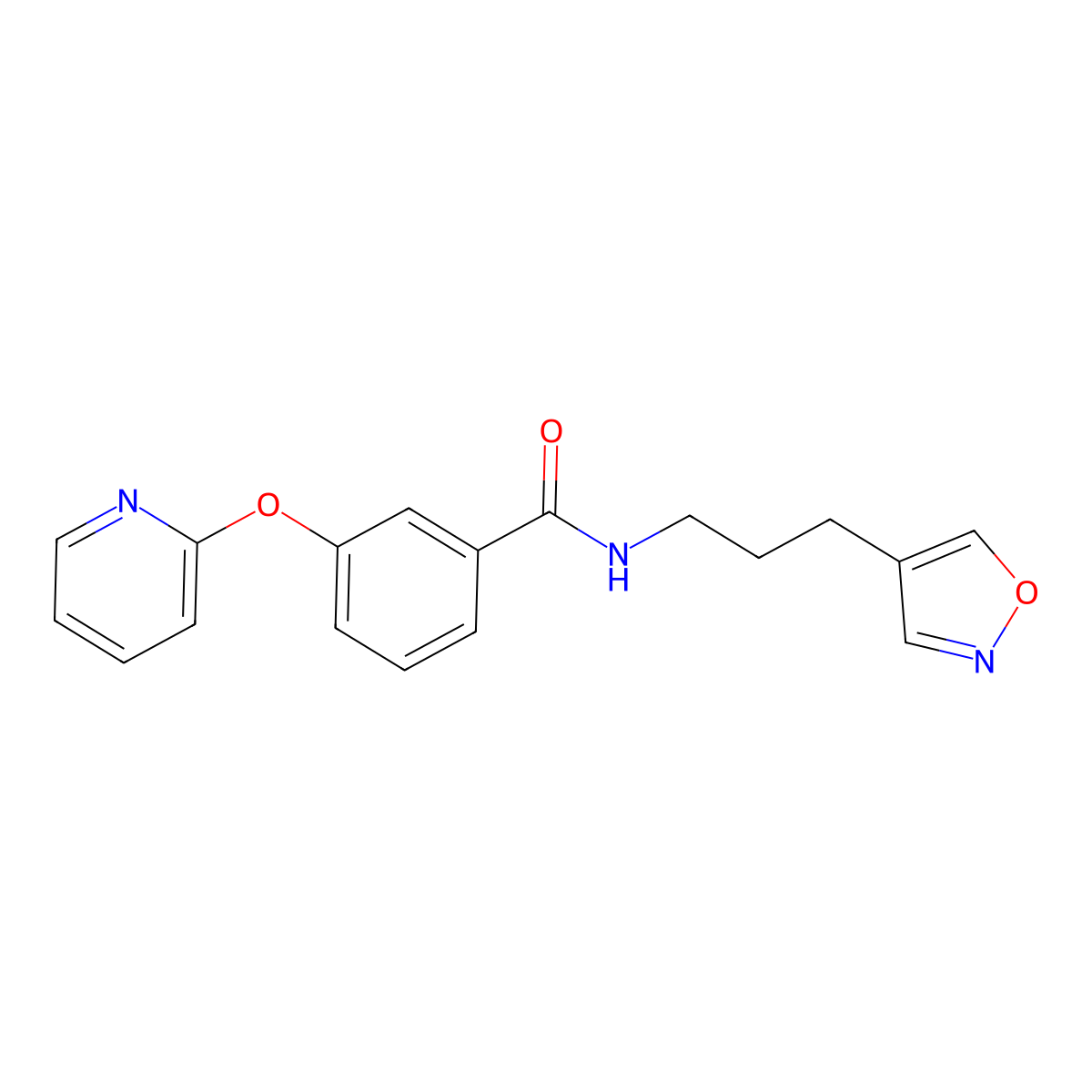 N-(3-(isoxazol-4-yl)propyl)-3-(pyridin-2-yloxy)benzamide molecular structure, CAS 1903333-05-0