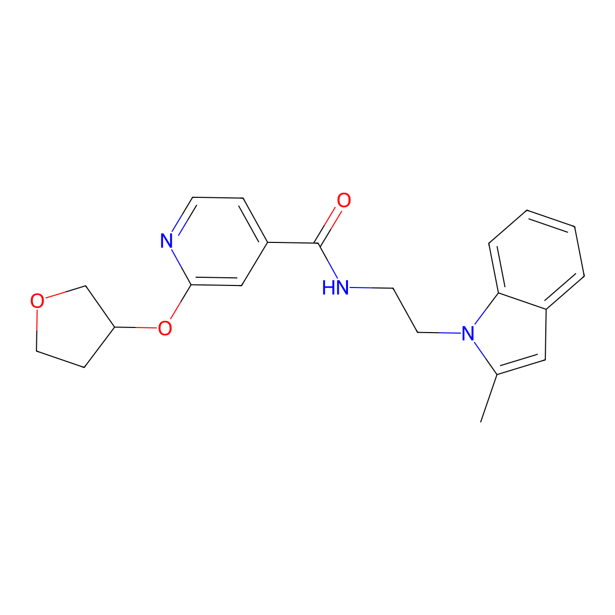 N-(2-(2-methyl-1H-indol-1-yl)ethyl)-2-((tetrahydrofuran-3-yl)oxy)isonicotinamide molecular structure, CAS 1903333-83-4