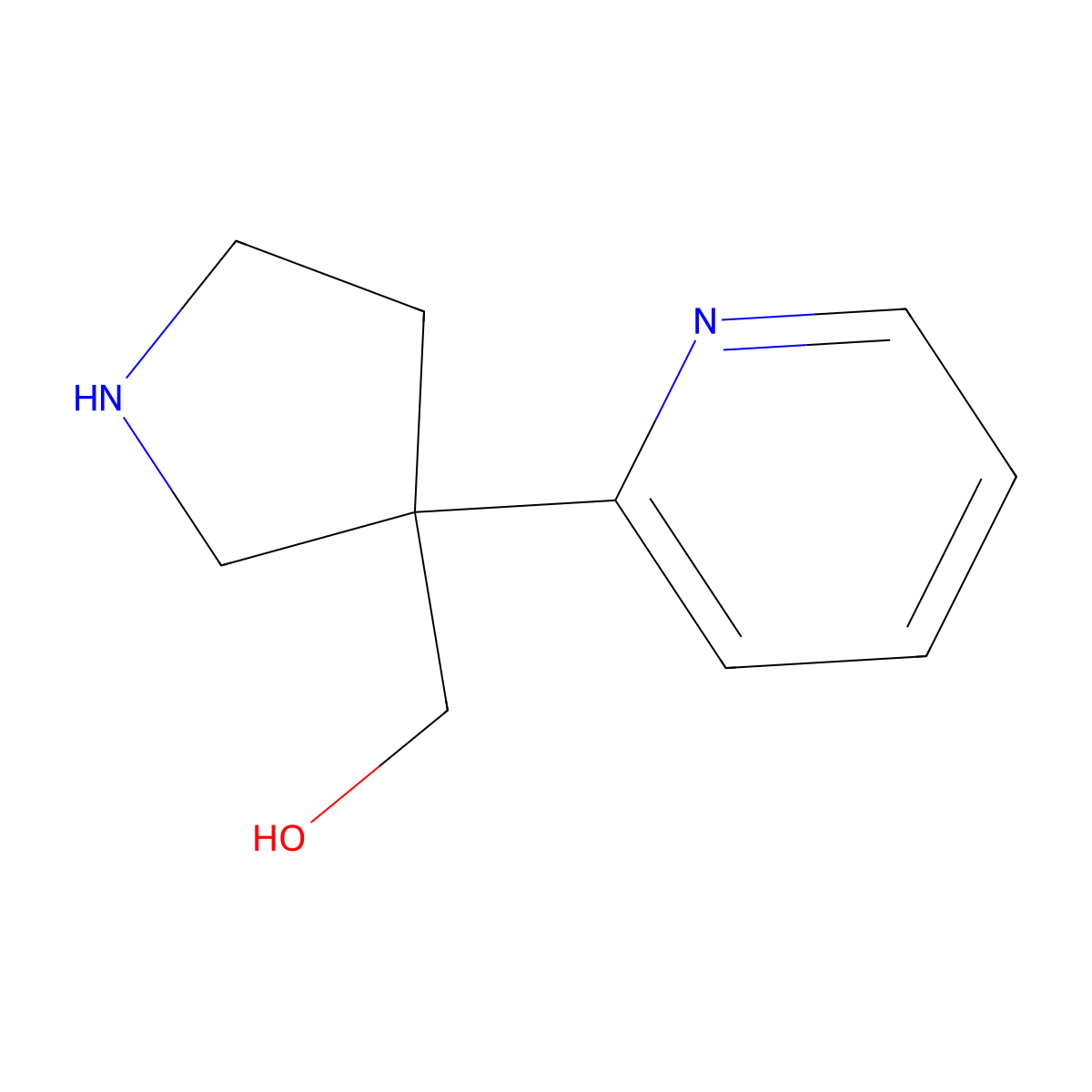 [3-(Pyridin-2-yl)pyrrolidin-3-yl]methanol molecular structure, CAS 1903334-15-5