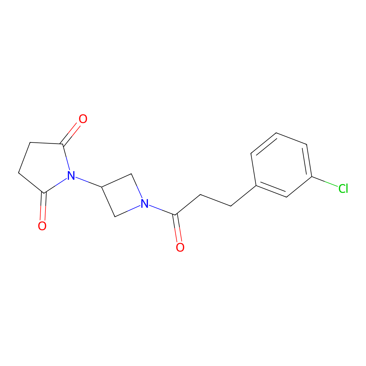 1-{1-[3-(3-Chlorophenyl)propanoyl]azetidin-3-yl}pyrrolidine-2,5-dione molecular structure, CAS 1903337-10-9