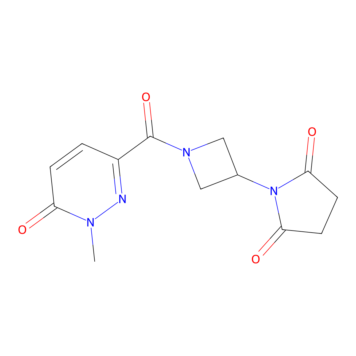 1-[1-(1-Methyl-6-oxo-1,6-dihydropyridazine-3-carbonyl)azetidin-3-yl]pyrrolidine-2,5-dione molecular structure, CAS 1903337-17-6