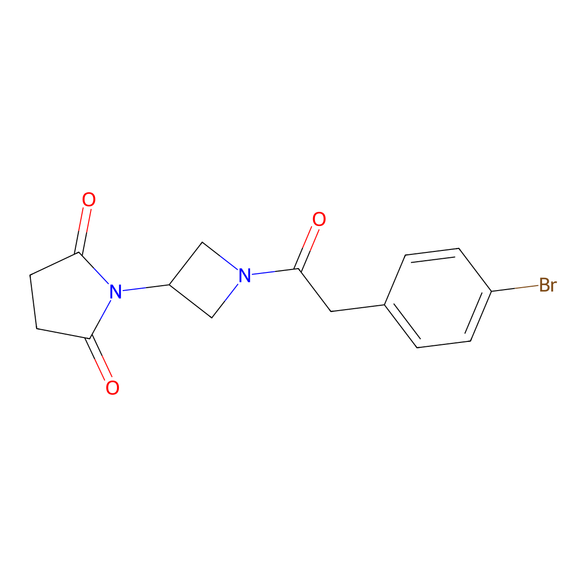 1-{1-[2-(4-Bromophenyl)acetyl]azetidin-3-yl}pyrrolidine-2,5-dione molecular structure, CAS 1903337-25-6