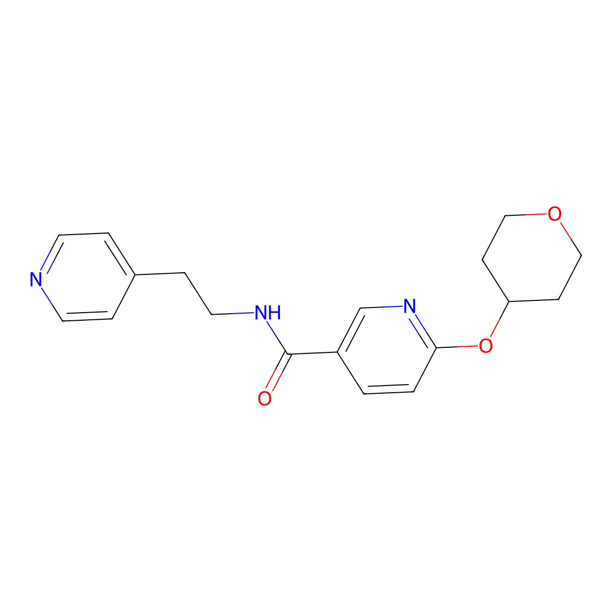 N-(2-(pyridin-4-yl)ethyl)-6-((tetrahydro-2H-pyran-4-yl)oxy)nicotinamide molecular structure, CAS 1903337-31-4