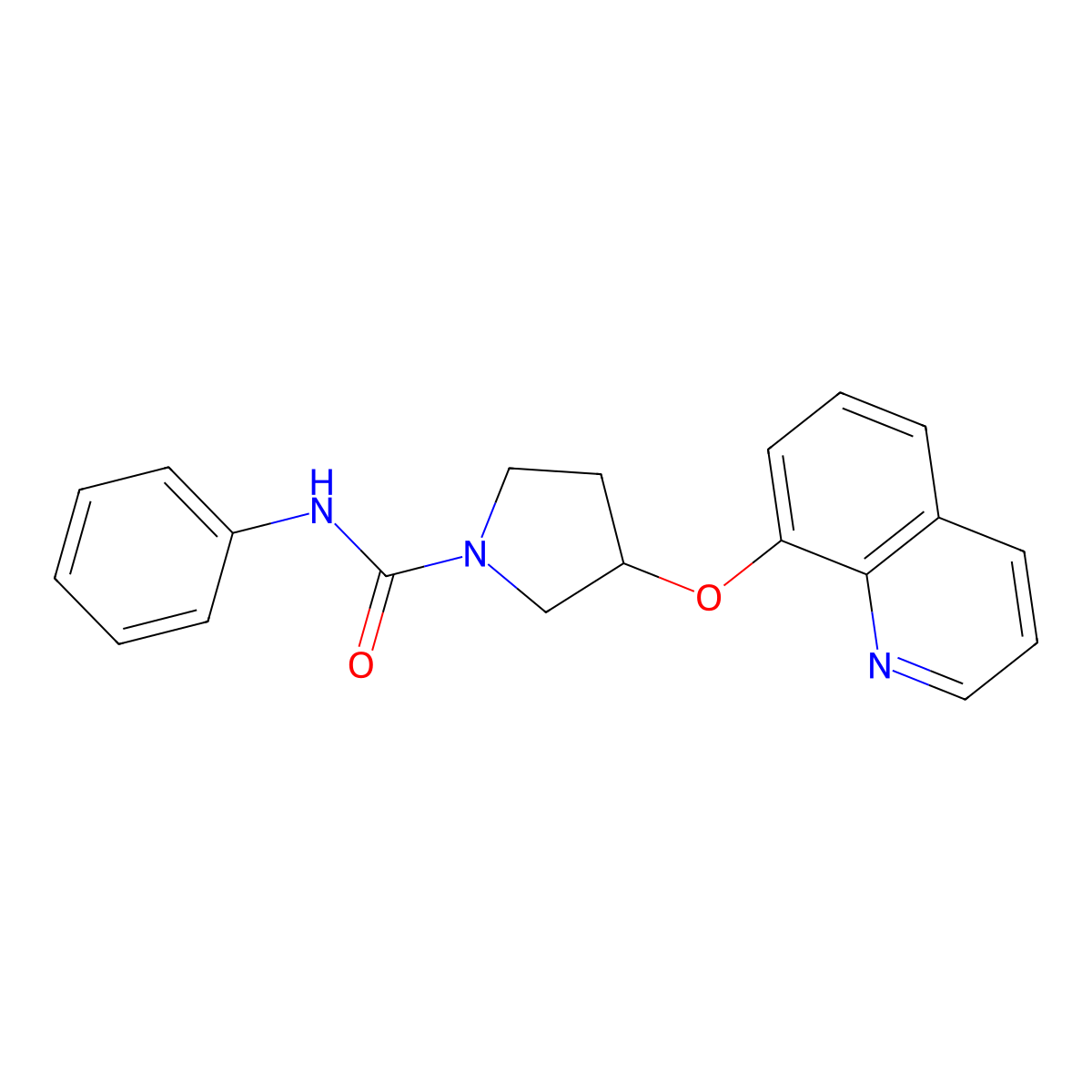 N-phenyl-3-(quinolin-8-yloxy)pyrrolidine-1-carboxamide molecular structure, CAS 1903338-29-3