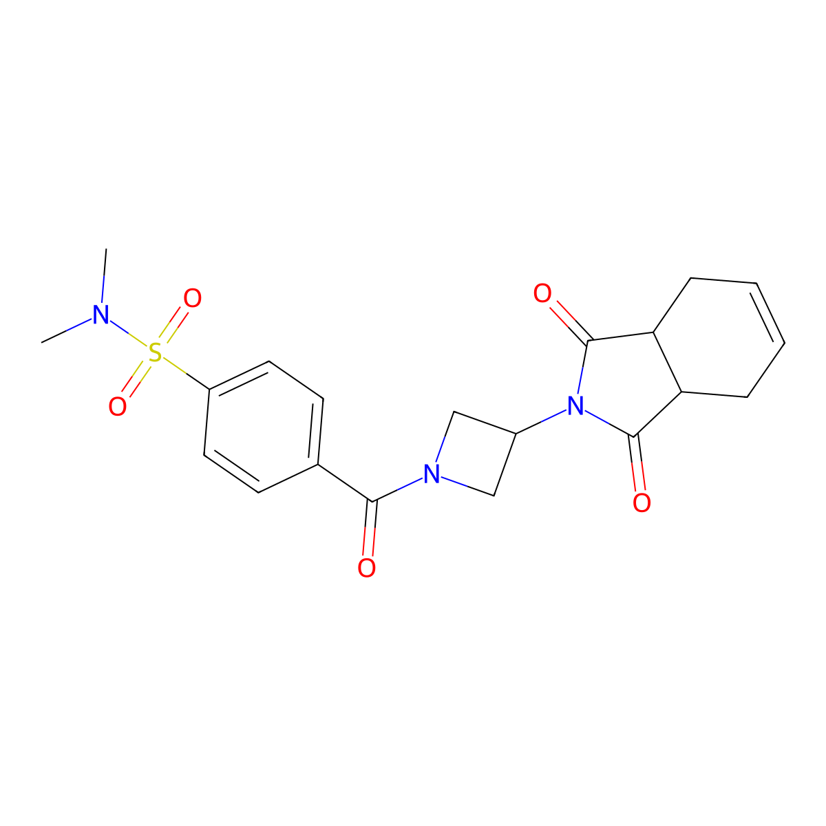 4-(3-(1,3-dioxo-3a,4,7,7a-tetrahydro-1H-isoindol-2(3H)-yl)azetidine-1-carbonyl)-N,N-dimethylbenzenesulfonamide molecular structure, CAS 1903338-74-8