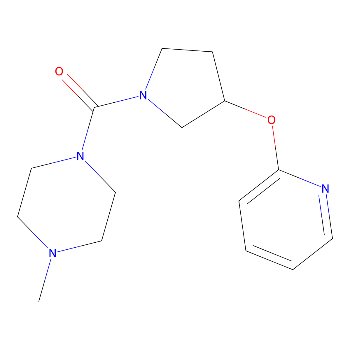 (4-Methylpiperazin-1-yl)(3-(pyridin-2-yloxy)pyrrolidin-1-yl)methanone molecular structure, CAS 1903340-98-6