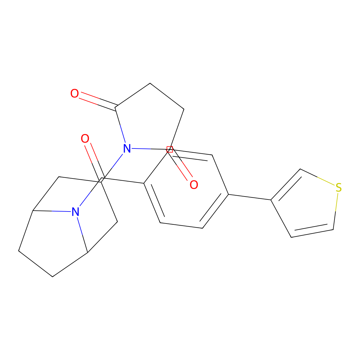 1-{8-[4-(Thiophen-3-yl)benzoyl]-8-azabicyclo[3.2.1]octan-3-yl}pyrrolidine-2,5-dione molecular structure, CAS 1903341-10-5