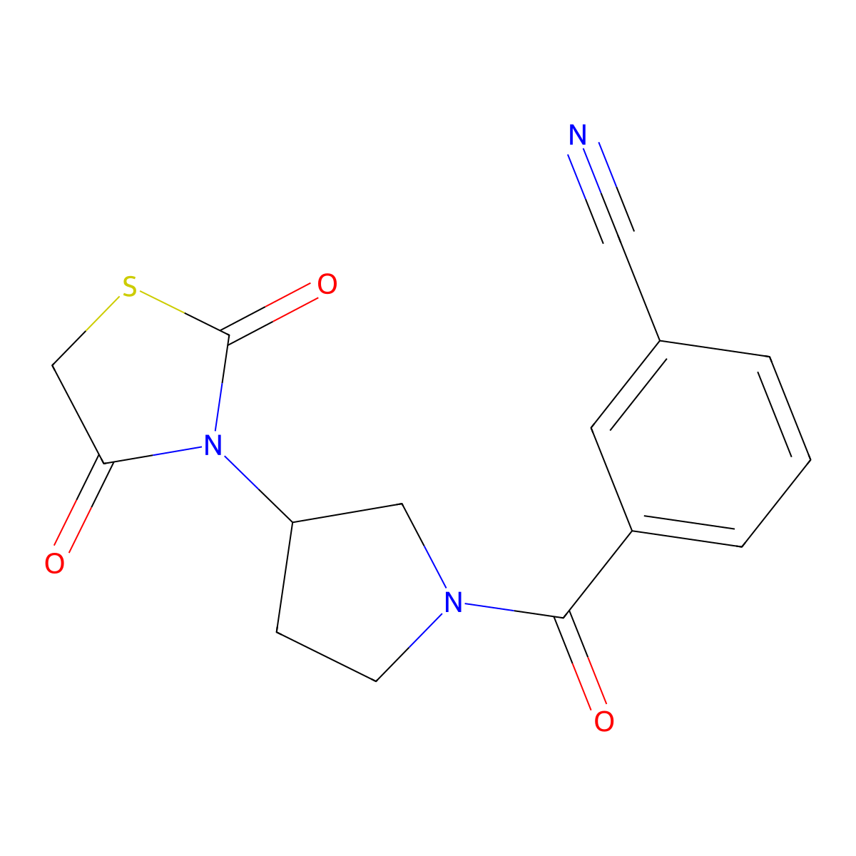 3-(3-(2,4-Dioxothiazolidin-3-yl)pyrrolidine-1-carbonyl)benzonitrile molecular structure, CAS 1903343-30-5