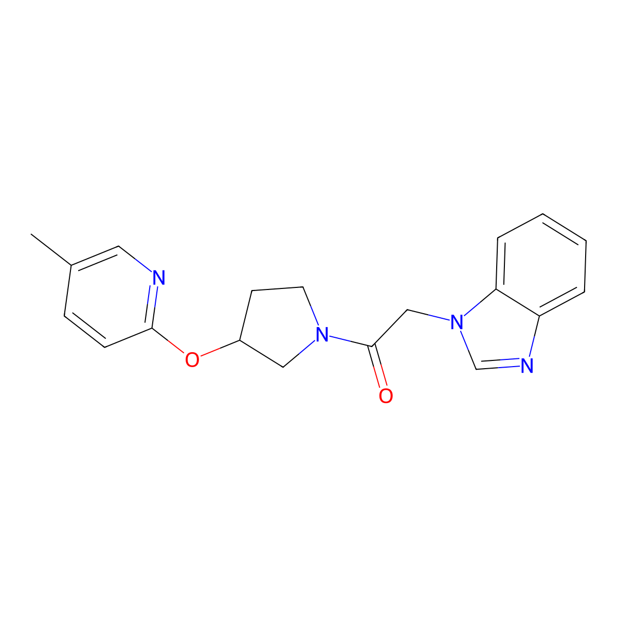 2-(1H-benzo[d]imidazol-1-yl)-1-(3-((5-methylpyridin-2-yl)oxy)pyrrolidin-1-yl)ethanone molecular structure, CAS 1903349-41-6