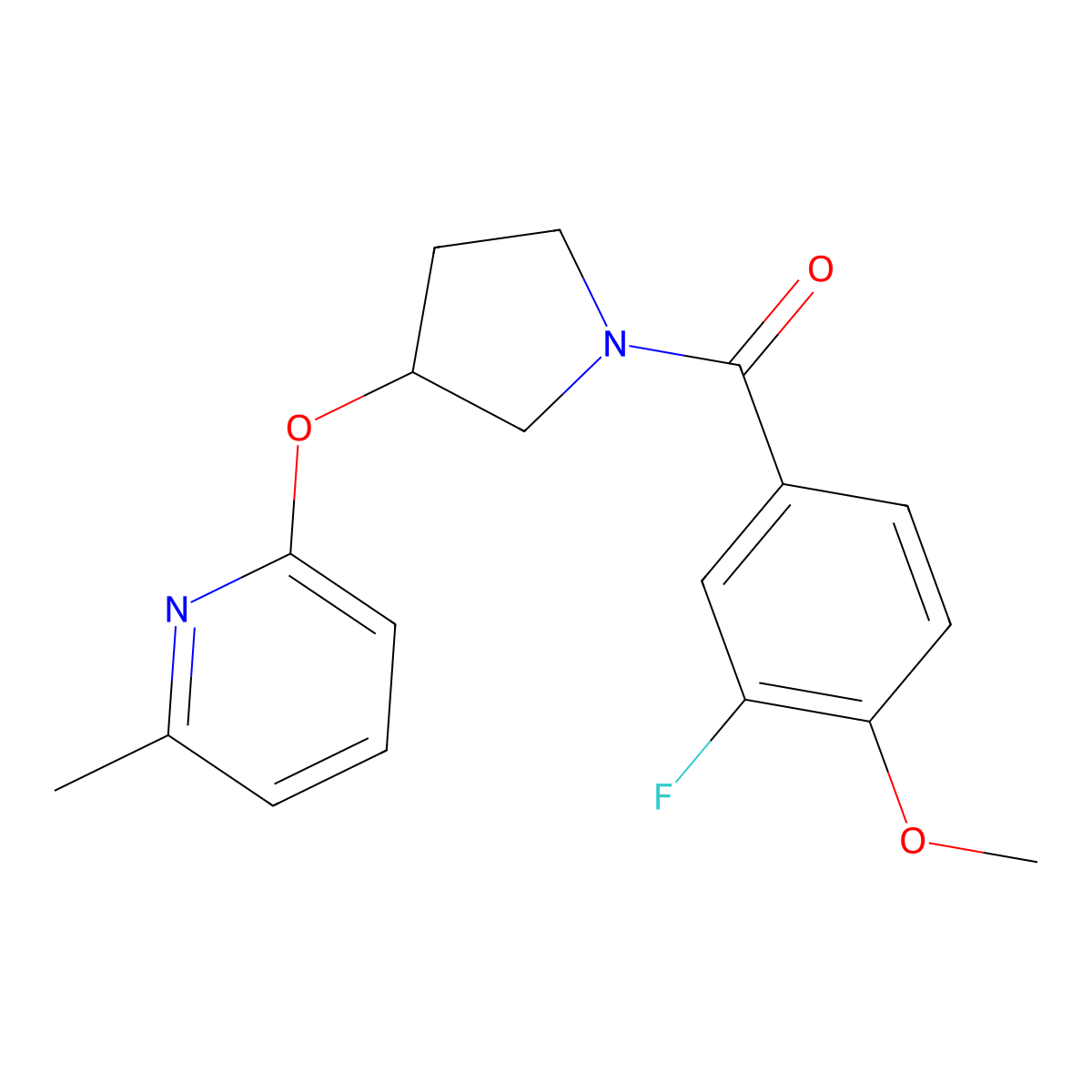 (3-Fluoro-4-methoxyphenyl)(3-((6-methylpyridin-2-yl)oxy)pyrrolidin-1-yl)methanone molecular structure, CAS 1903352-23-7