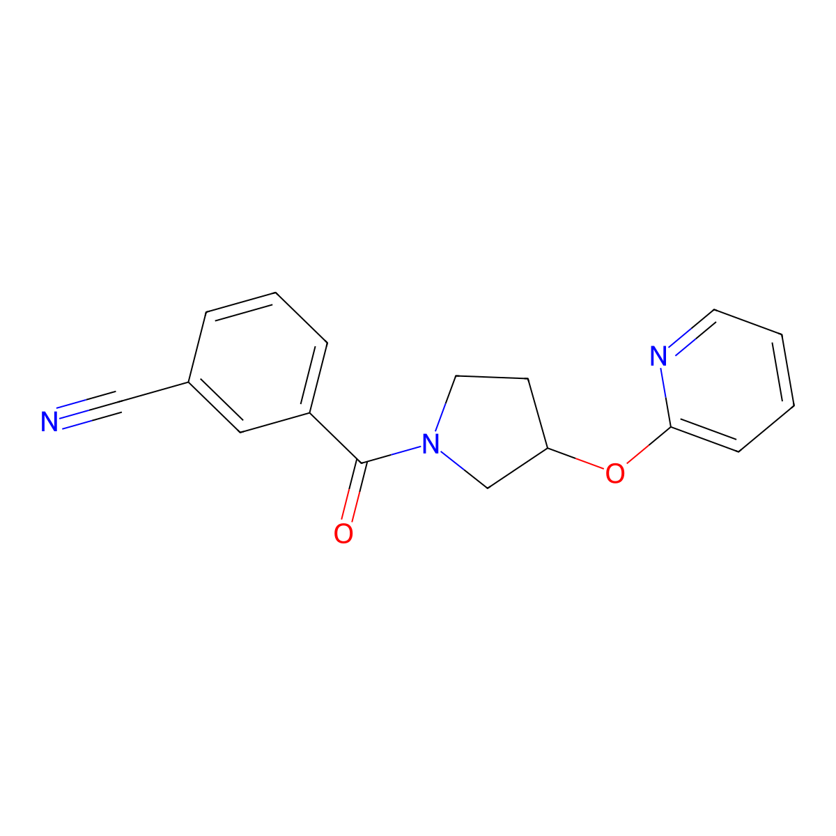 3-[3-(Pyridin-2-yloxy)pyrrolidine-1-carbonyl]benzonitrile molecular structure, CAS 1903354-19-7