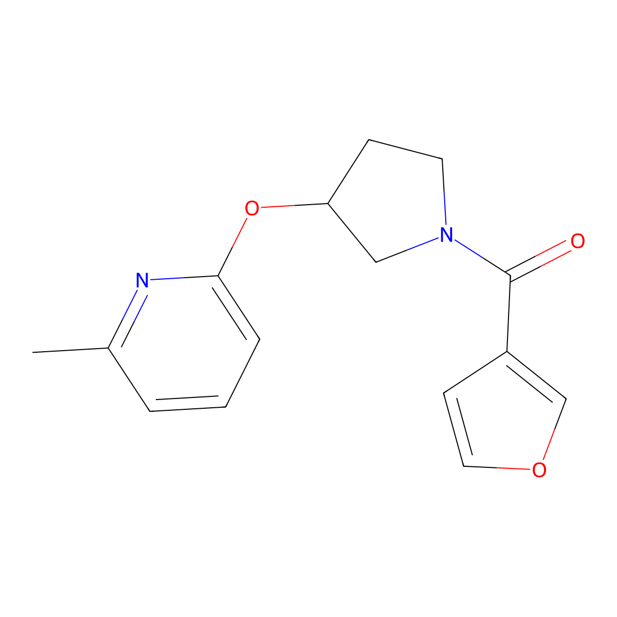 2-{[1-(Furan-3-carbonyl)pyrrolidin-3-yl]oxy}-6-methylpyridine molecular structure, CAS 1903355-45-2