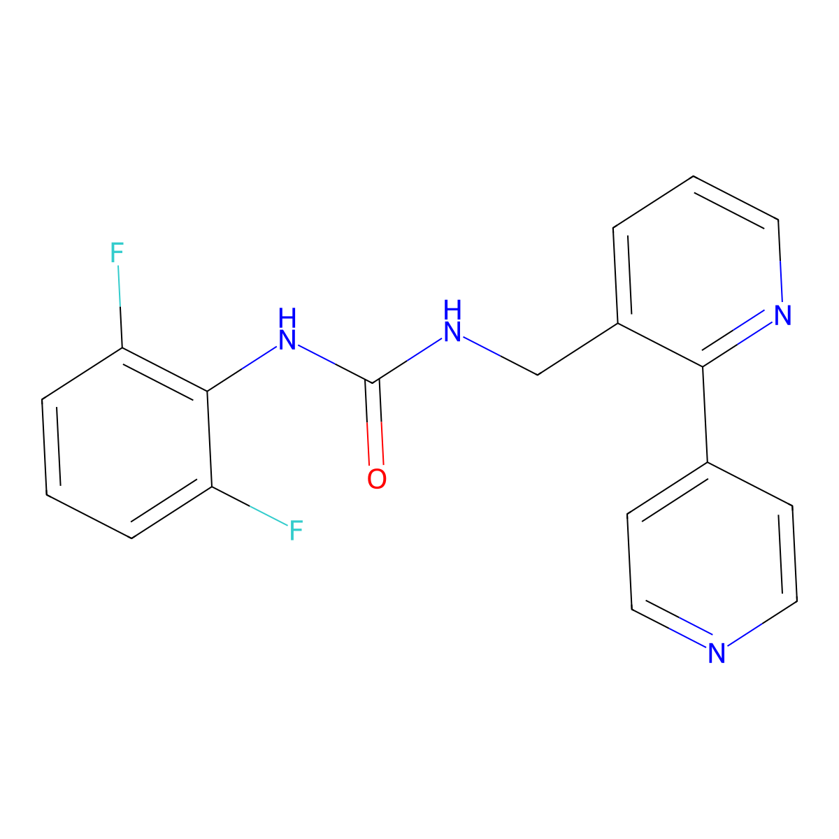 3-({[2,4'-Bipyridine]-3-yl}methyl)-1-(2,6-difluorophenyl)urea molecular structure, CAS 1903356-27-3