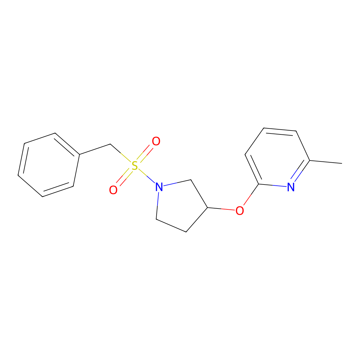 2-((1-(Benzylsulfonyl)pyrrolidin-3-yl)oxy)-6-methylpyridine molecular structure, CAS 1903356-64-8
