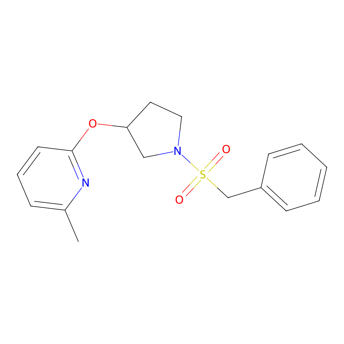2-((1-(Benzylsulfonyl)pyrrolidin-3-yl)oxy)-6-methylpyridine molecular structure, CAS 1903356-64-8