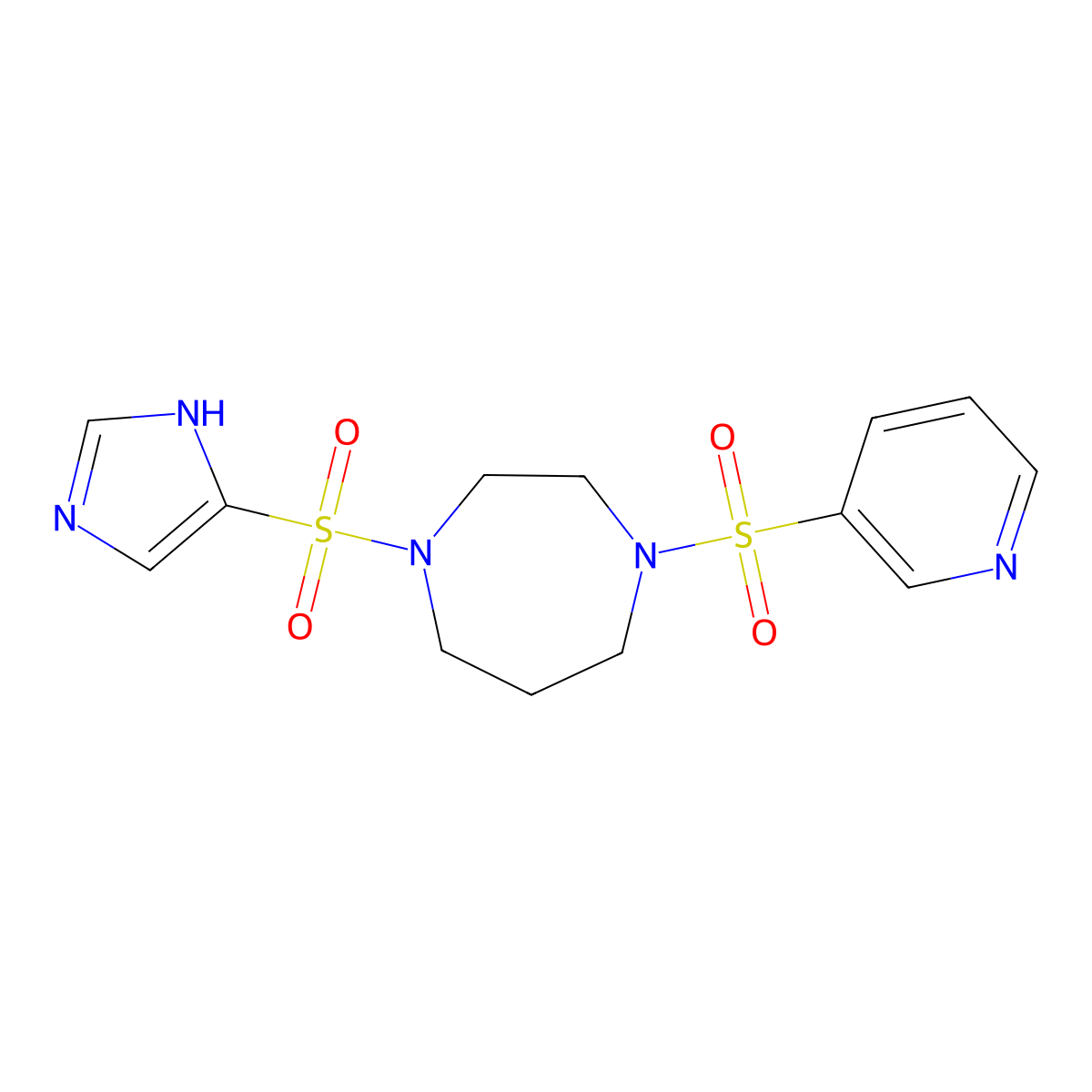 1-((1H-imidazol-4-yl)sulfonyl)-4-(pyridin-3-ylsulfonyl)-1,4-diazepane molecular structure, CAS 1903359-41-0
