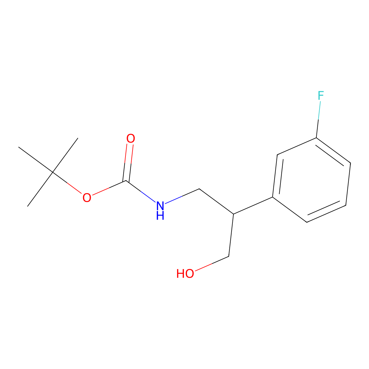 tert-butyl N-[2-(3-fluorophenyl)-3-hydroxypropyl]carbamate molecular structure, CAS 1903362-38-8