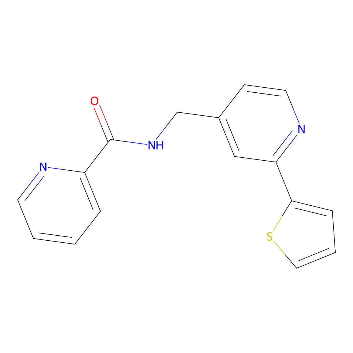 N-((2-(thiophen-2-yl)pyridin-4-yl)methyl)picolinamide molecular structure, CAS 1903367-56-5