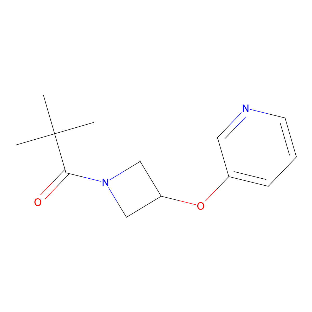 2,2-Dimethyl-1-[3-(pyridin-3-yloxy)azetidin-1-yl]propan-1-one molecular structure, CAS 1903368-75-1