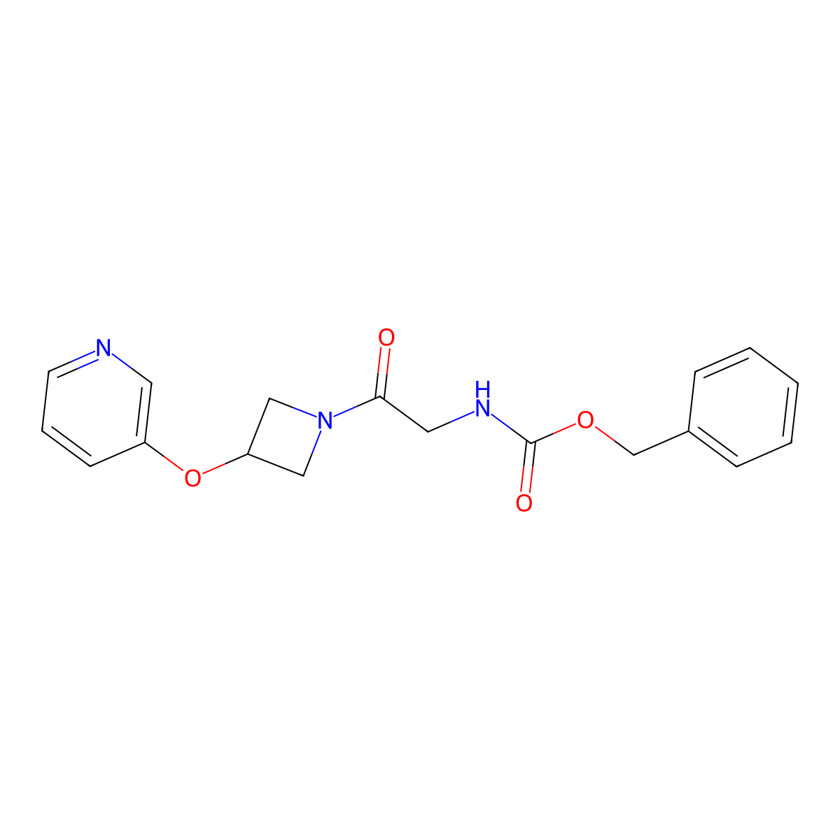 Benzyl (2-oxo-2-(3-(pyridin-3-yloxy)azetidin-1-yl)ethyl)carbamate molecular structure, CAS 1903369-58-3
