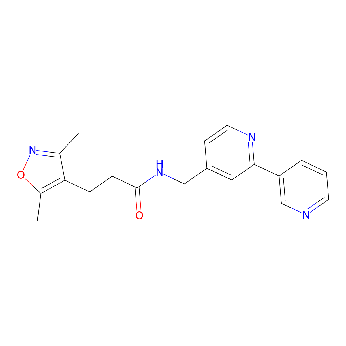 N-({[2,3'-bipyridine]-4-yl}methyl)-3-(3,5-dimethyl-1,2-oxazol-4-yl)propanamide molecular structure, CAS 1903372-77-9