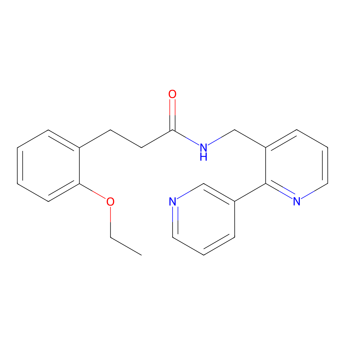 N-({[2,3'-bipyridine]-3-yl}methyl)-3-(2-ethoxyphenyl)propanamide molecular structure, CAS 1903374-48-0