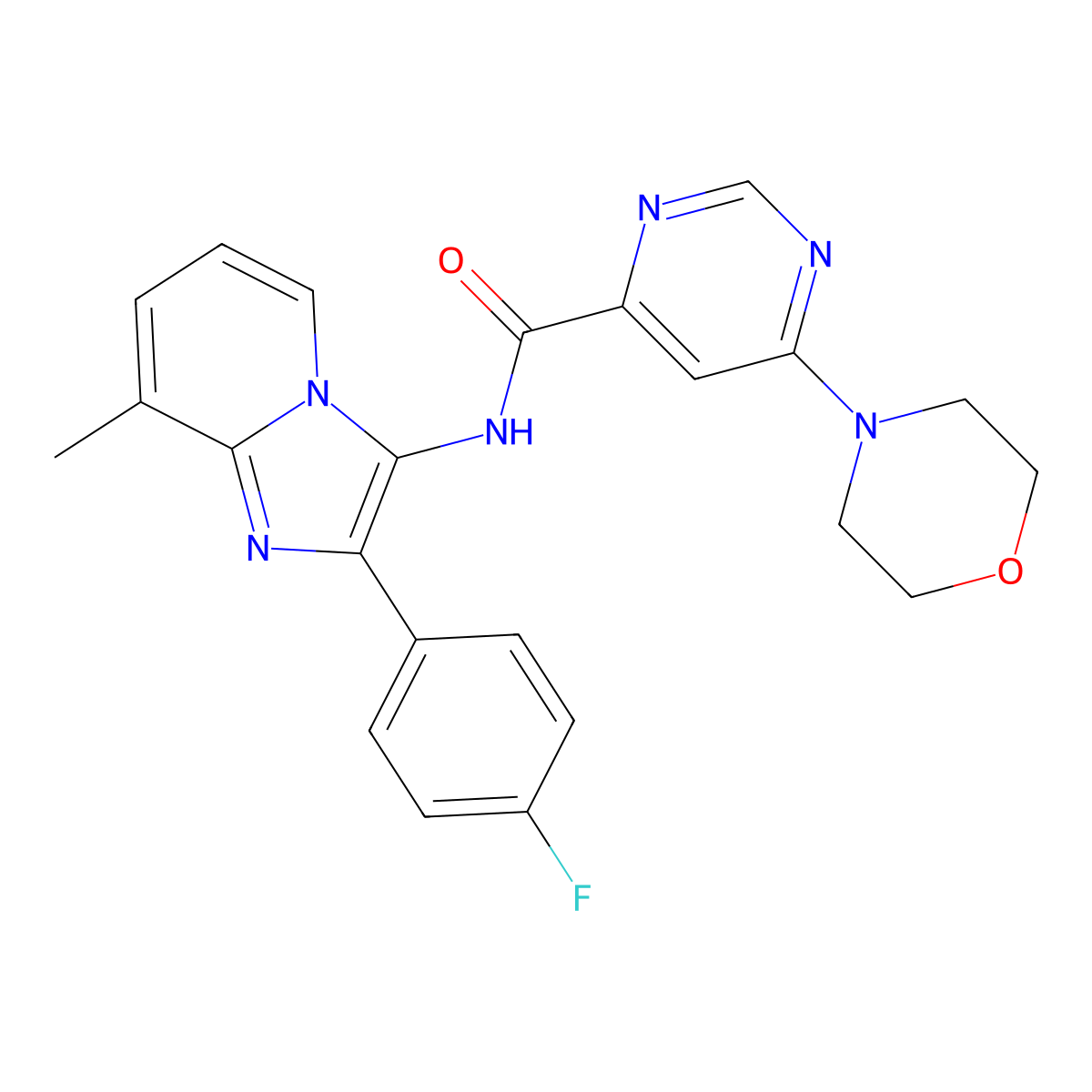 N-(2-(4-fluorophenyl)-8-methylimidazo[1,2-a]pyridin-3-yl)-6-morpholinopyrimidine-4-carboxamide molecular structure, CAS 1903382-13-7