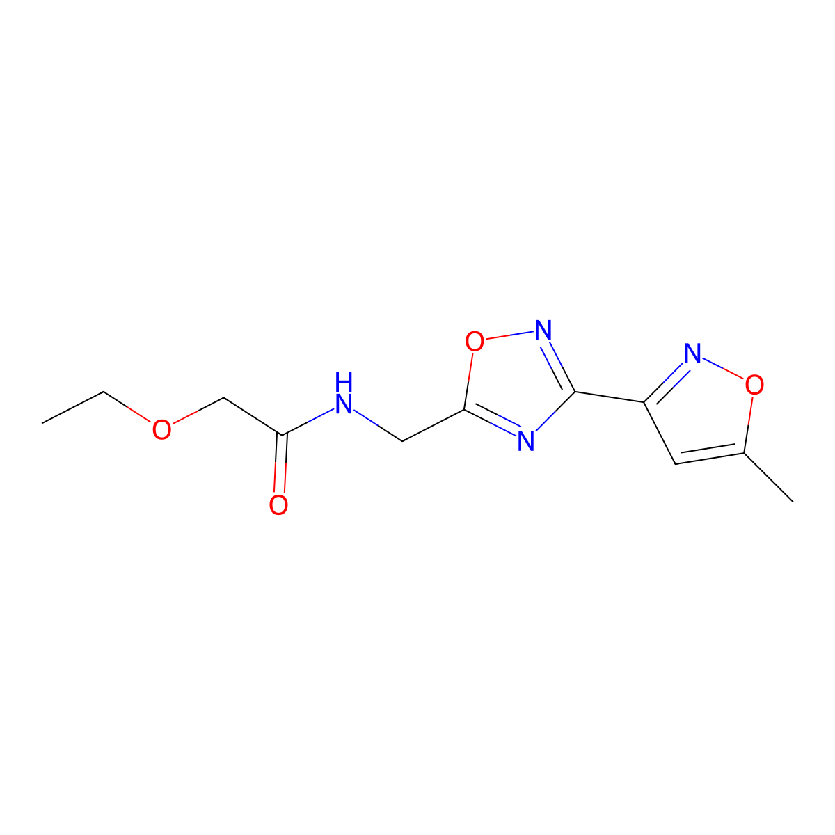 2-ethoxy-N-((3-(5-methylisoxazol-3-yl)-1,2,4-oxadiazol-5-yl)methyl)acetamide molecular structure, CAS 1903383-28-7