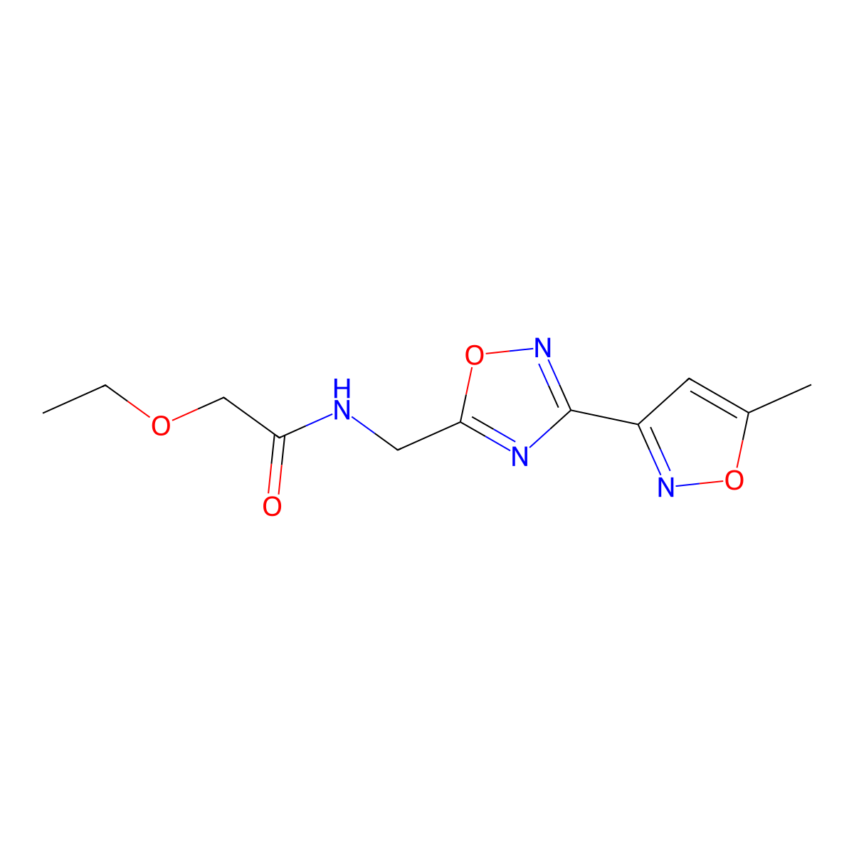2-ethoxy-N-((3-(5-methylisoxazol-3-yl)-1,2,4-oxadiazol-5-yl)methyl)acetamide molecular structure, CAS 1903383-28-7