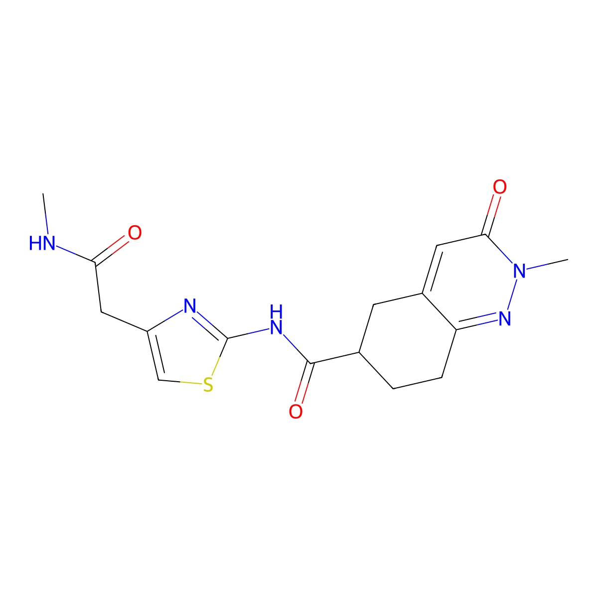 2-methyl-N-(4-(2-(methylamino)-2-oxoethyl)thiazol-2-yl)-3-oxo-2,3,5,6,7,8-hexahydrocinnoline-6-carboxamide molecular structure, CAS 1903383-70-9