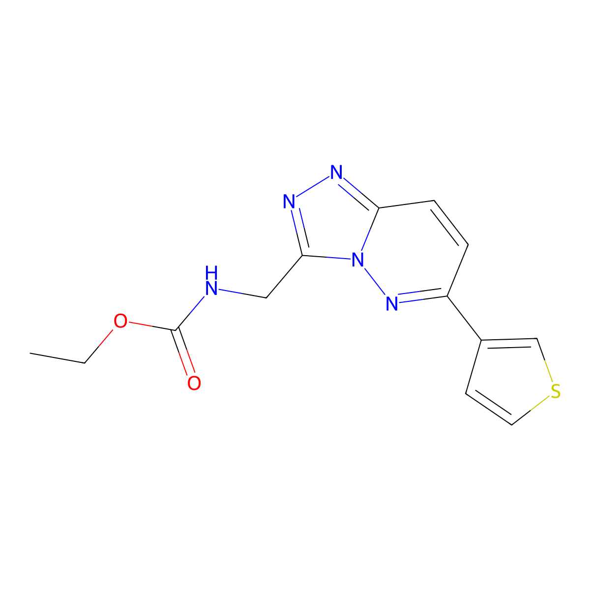 Ethyl ((6-(thiophen-3-yl)-[1,2,4]triazolo[4,3-b]pyridazin-3-yl)methyl)carbamate molecular structure, CAS 1903385-09-0