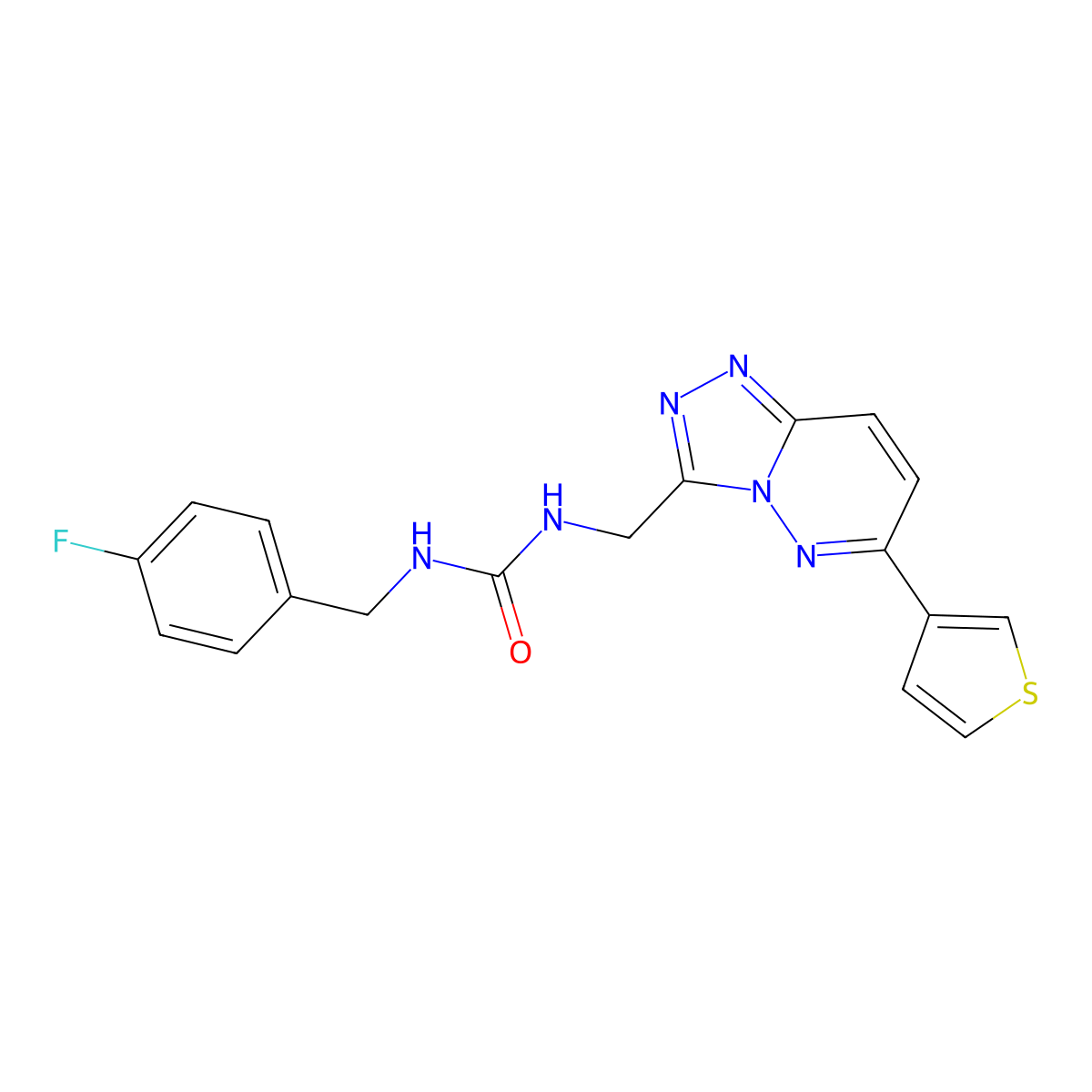 1-(4-Fluorobenzyl)-3-((6-(thiophen-3-yl)-[1,2,4]triazolo[4,3-b]pyridazin-3-yl)methyl)urea molecular structure, CAS 1903385-33-0