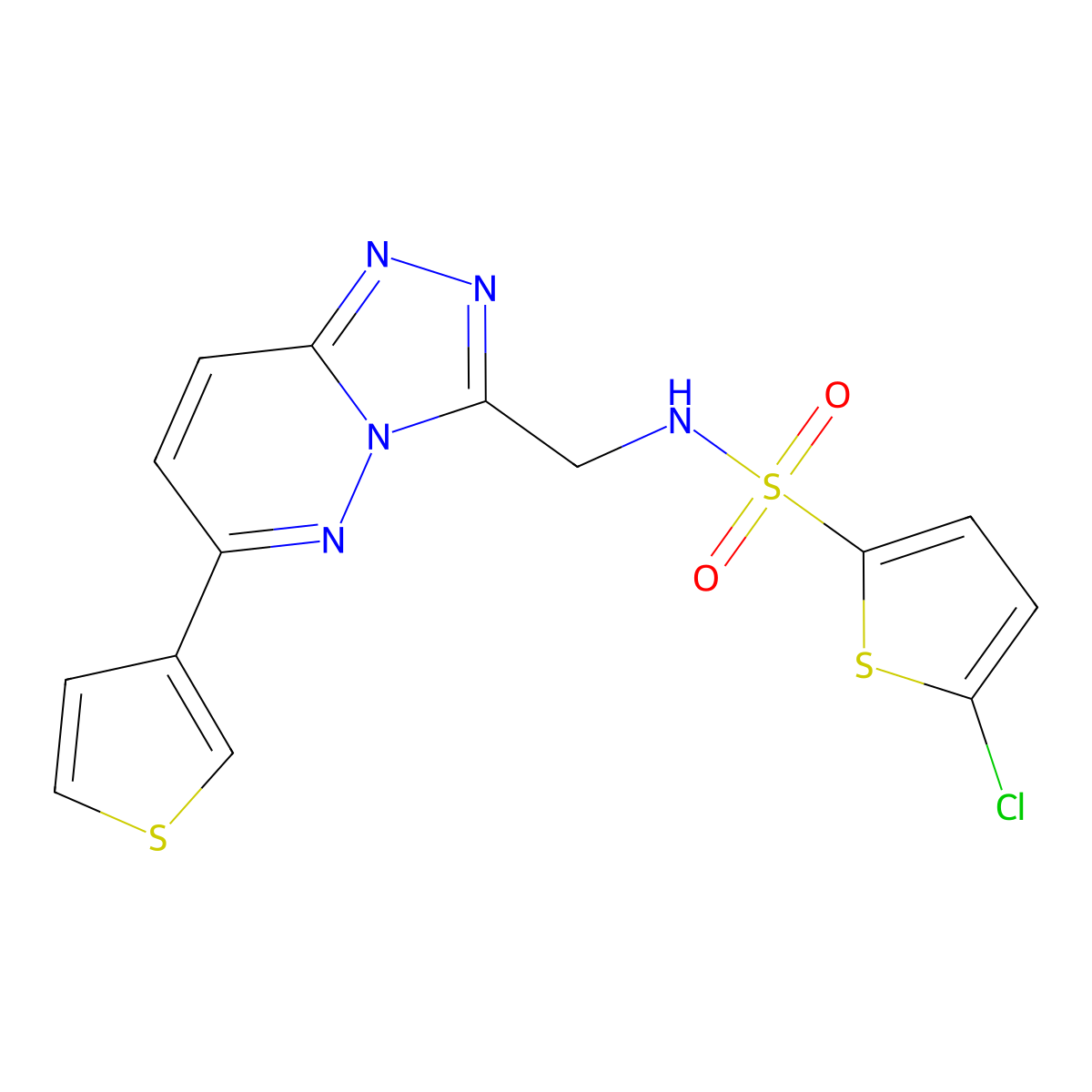5-chloro-N-((6-(thiophen-3-yl)-[1,2,4]triazolo[4,3-b]pyridazin-3-yl)methyl)thiophene-2-sulfonamide molecular structure, CAS 1903385-50-1