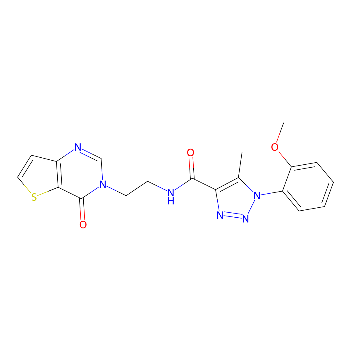 1-(2-methoxyphenyl)-5-methyl-N-(2-(4-oxothieno[3,2-d]pyrimidin-3(4H)-yl)ethyl)-1H-1,2,3-triazole-4-carboxamide molecular structure, CAS 1903386-80-0