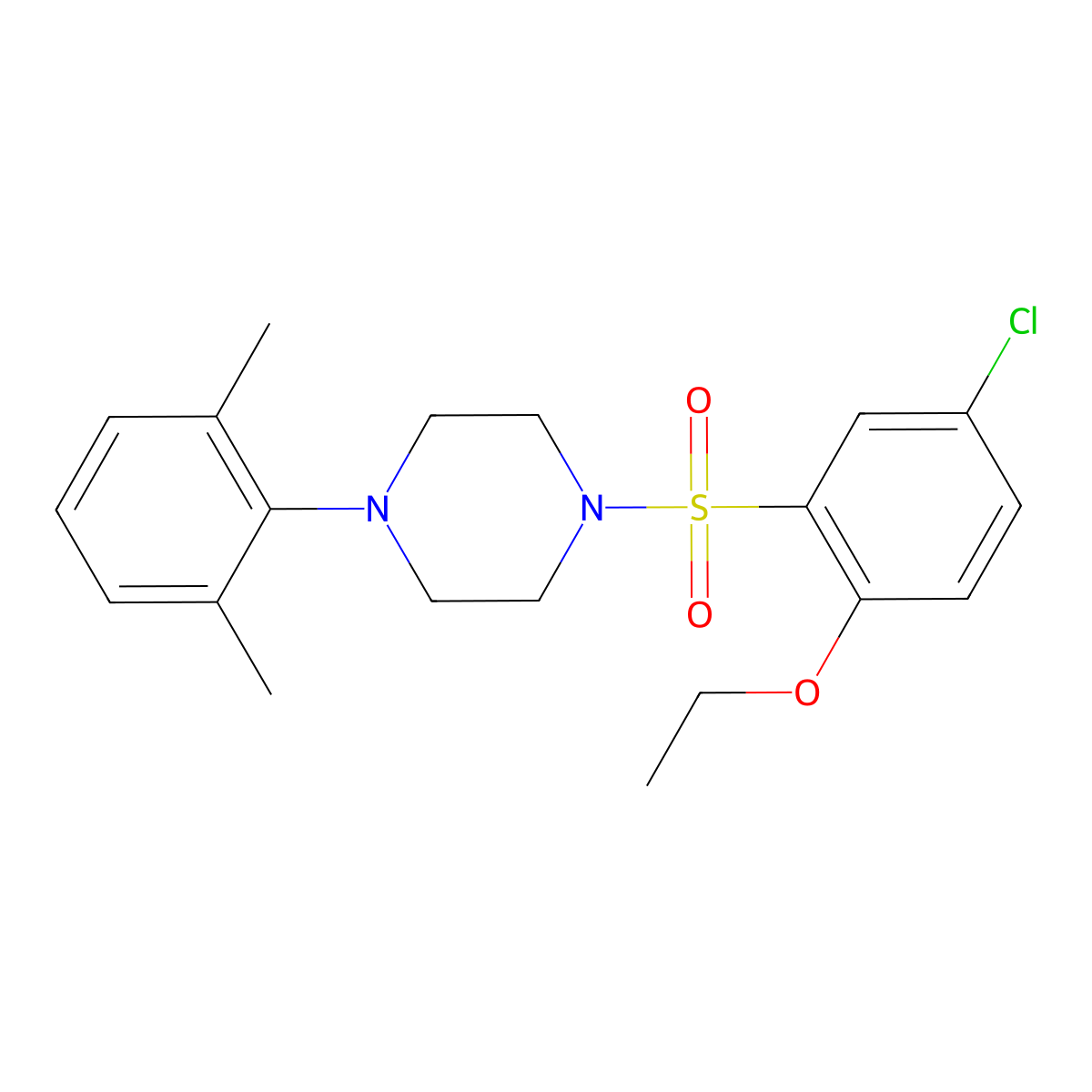 1-(5-Chloro-2-ethoxybenzenesulfonyl)-4-(2,6-dimethylphenyl)piperazine molecular structure, CAS 1903391-02-5