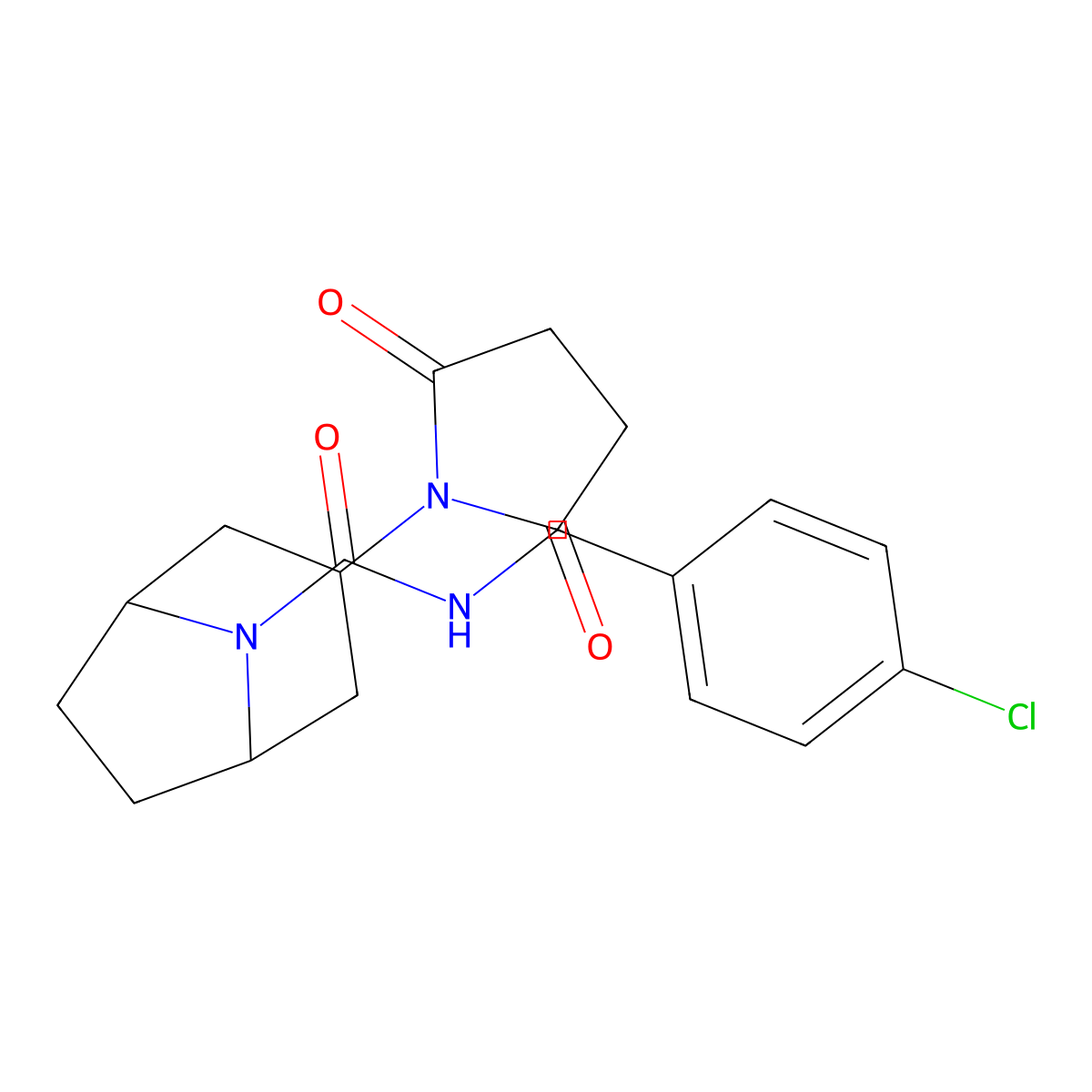N-[(4-chlorophenyl)methyl]-3-(2,5-dioxopyrrolidin-1-yl)-8-azabicyclo[3.2.1]octane-8-carboxamide molecular structure, CAS 1903391-40-1
