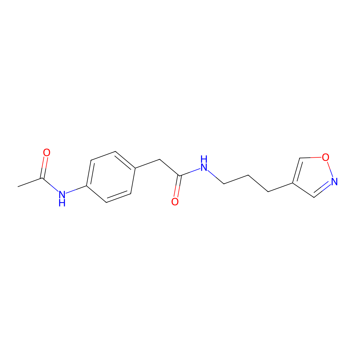 2-(4-acetamidophenyl)-N-(3-(isoxazol-4-yl)propyl)acetamide molecular structure, CAS 1903393-49-6