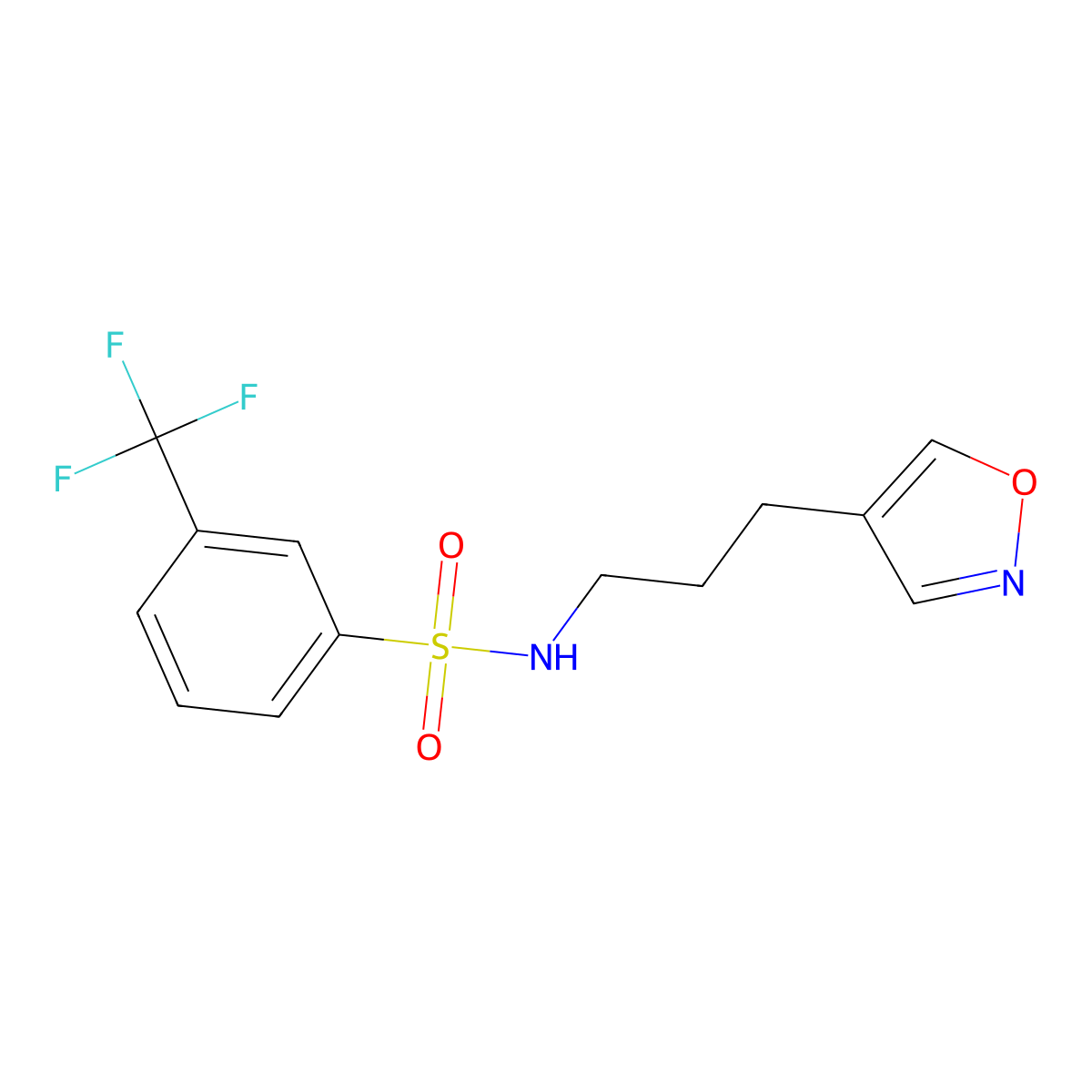 N-(3-(isoxazol-4-yl)propyl)-3-(trifluoromethyl)benzenesulfonamide molecular structure, CAS 1903394-03-5