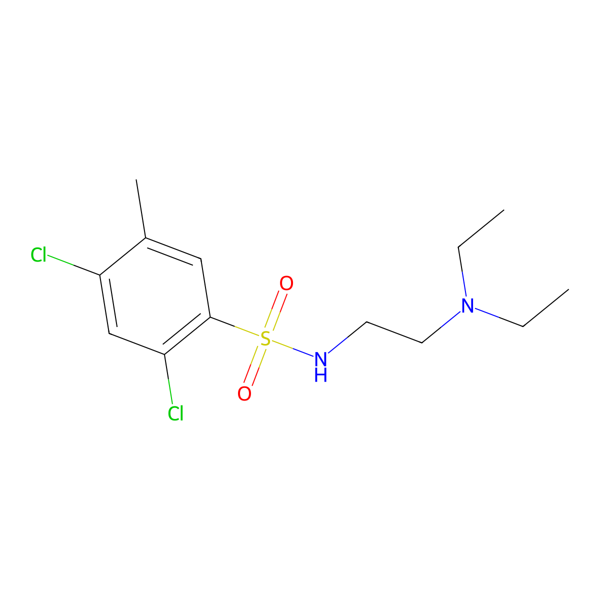 2,4-dichloro-N-[2-(diethylamino)ethyl]-5-methylbenzene-1-sulfonamide molecular structure, CAS 1903396-78-0