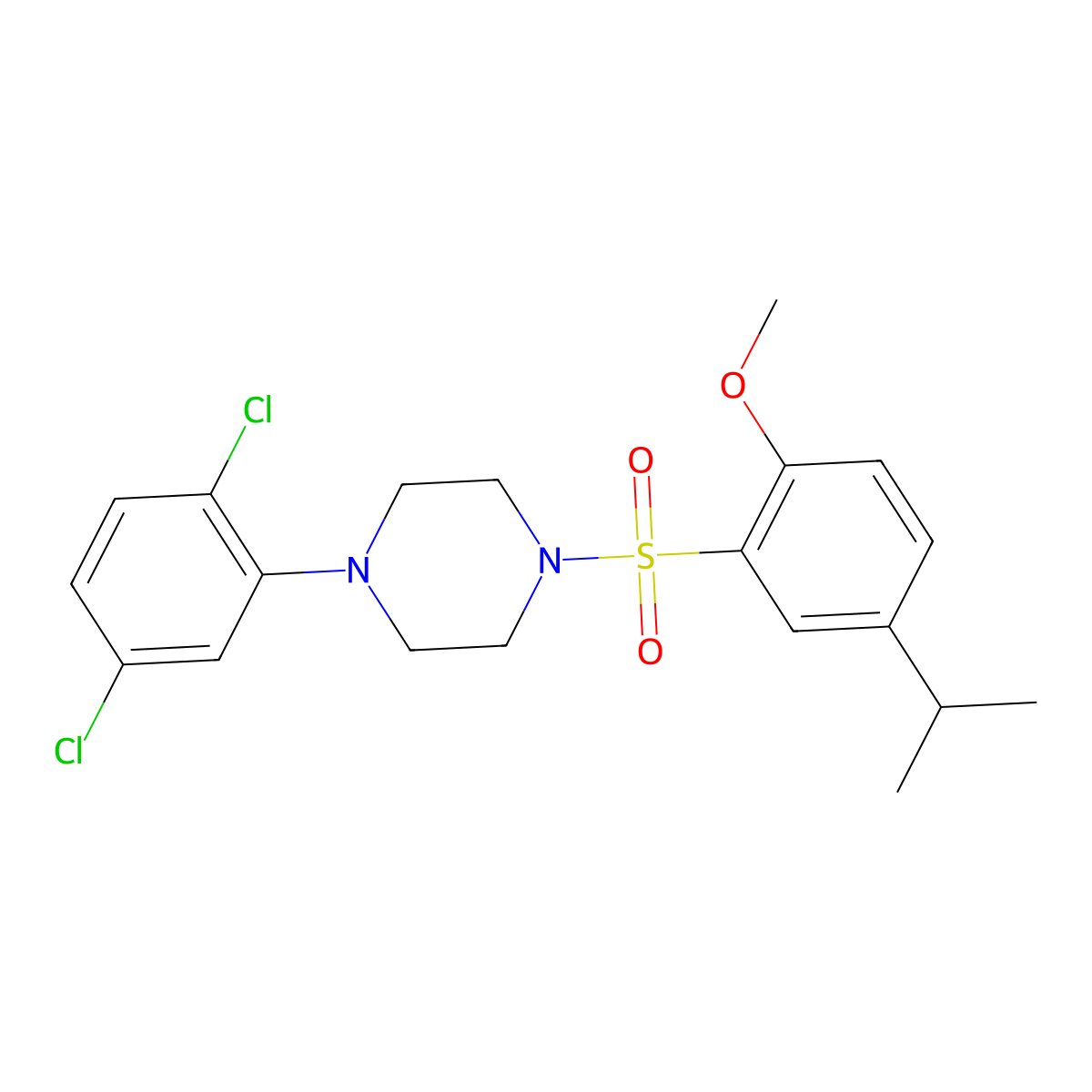 1-(2,5-Dichlorophenyl)-4-((5-isopropyl-2-methoxyphenyl)sulfonyl)piperazine molecular structure, CAS 1903397-61-4