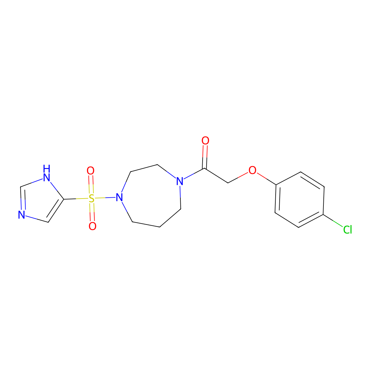 1-(4-((1H-imidazol-4-yl)sulfonyl)-1,4-diazepan-1-yl)-2-(4-chlorophenoxy)ethanone molecular structure, CAS 1903398-89-9
