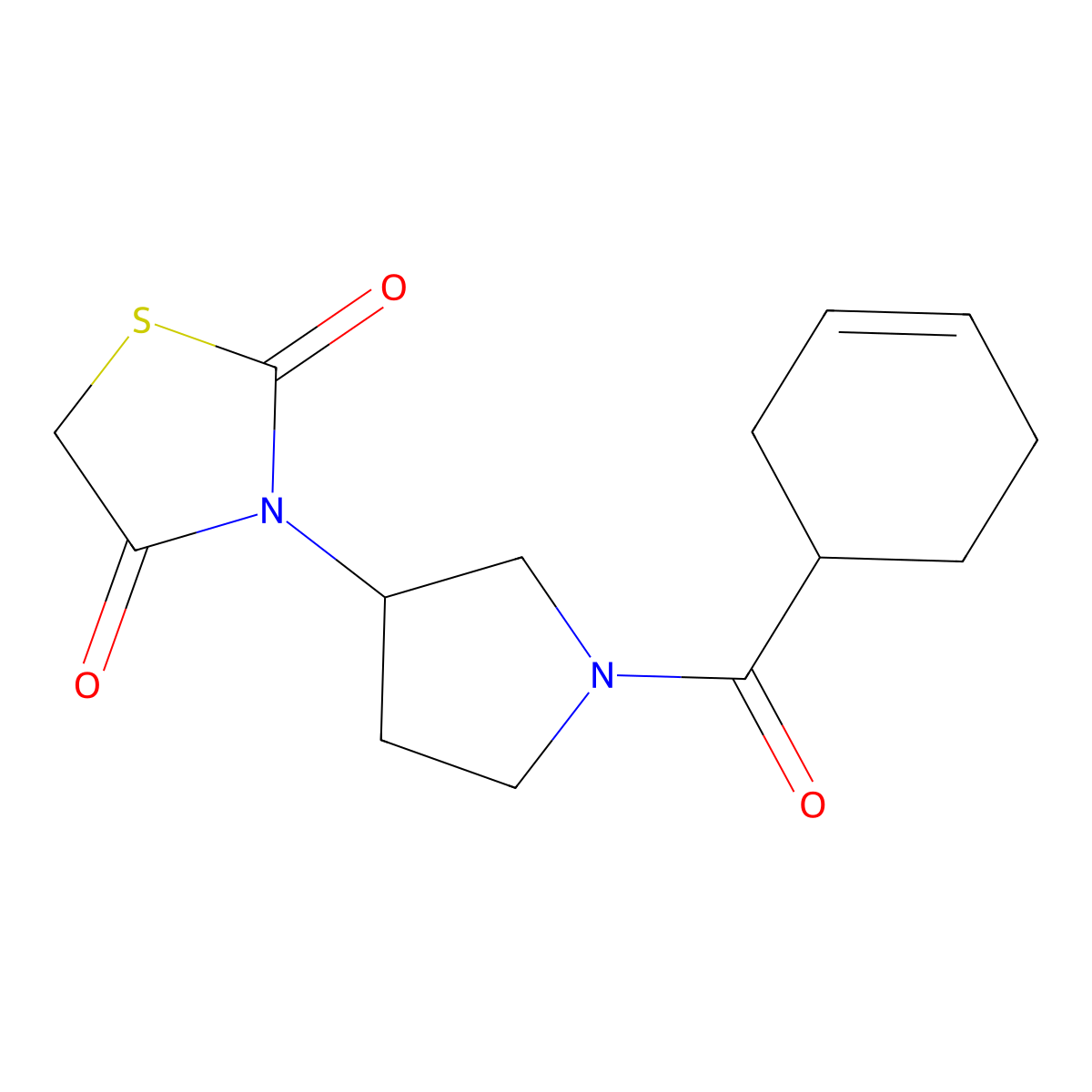 3-(1-(Cyclohex-3-enecarbonyl)pyrrolidin-3-yl)thiazolidine-2,4-dione molecular structure, CAS 1903401-58-0