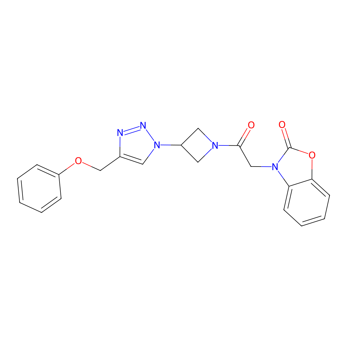 3-(2-oxo-2-(3-(4-(phenoxymethyl)-1H-1,2,3-triazol-1-yl)azetidin-1-yl)ethyl)benzo[d]oxazol-2(3H)-one molecular structure, CAS 1903402-84-5