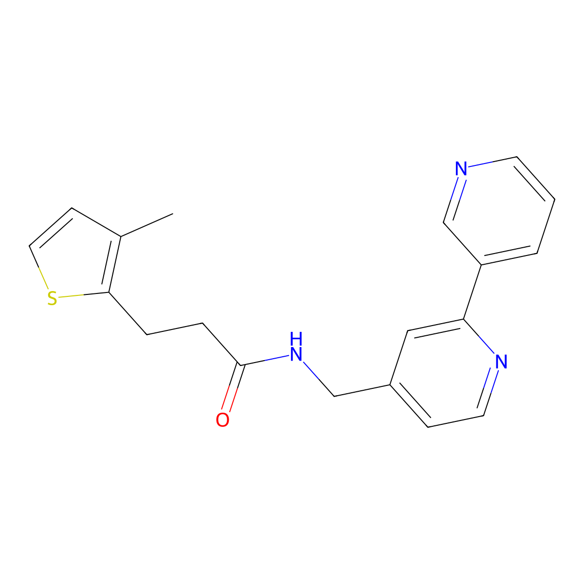 N-([2,3'-bipyridin]-4-ylmethyl)-3-(3-methylthiophen-2-yl)propanamide molecular structure, CAS 1903408-93-4
