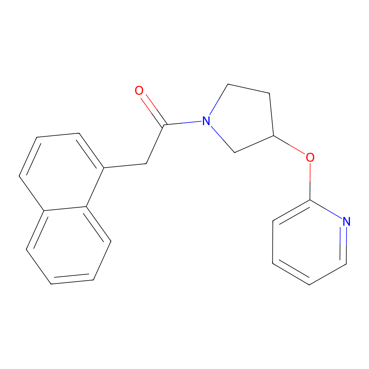 2-(Naphthalen-1-yl)-1-(3-(pyridin-2-yloxy)pyrrolidin-1-yl)ethanone molecular structure, CAS 1903409-93-7