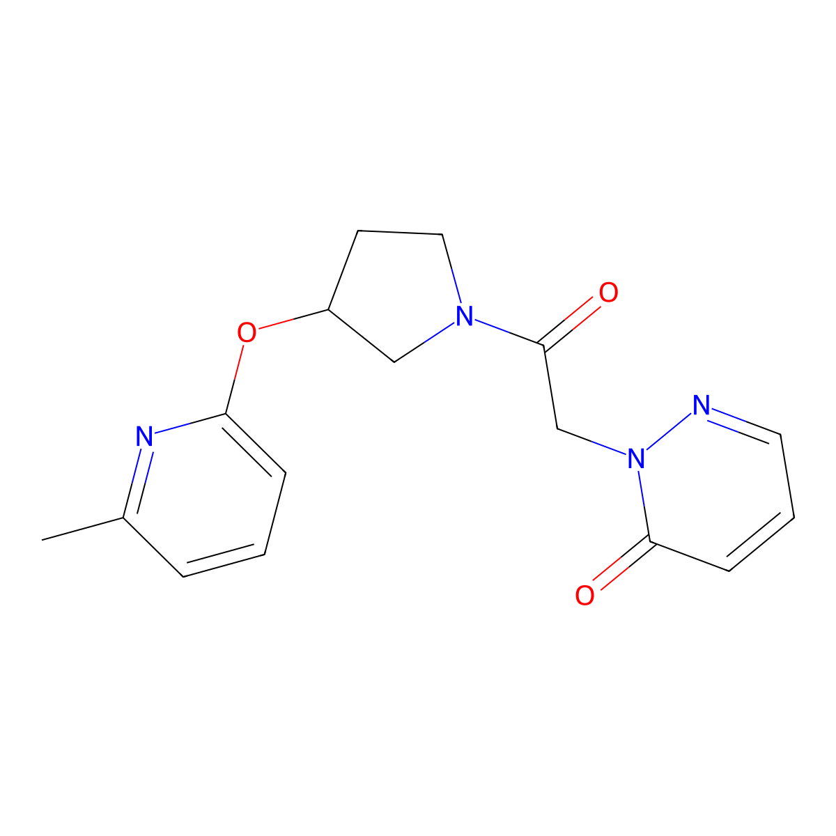2-(2-(3-((6-methylpyridin-2-yl)oxy)pyrrolidin-1-yl)-2-oxoethyl)pyridazin-3(2H)-one molecular structure, CAS 1903410-42-3